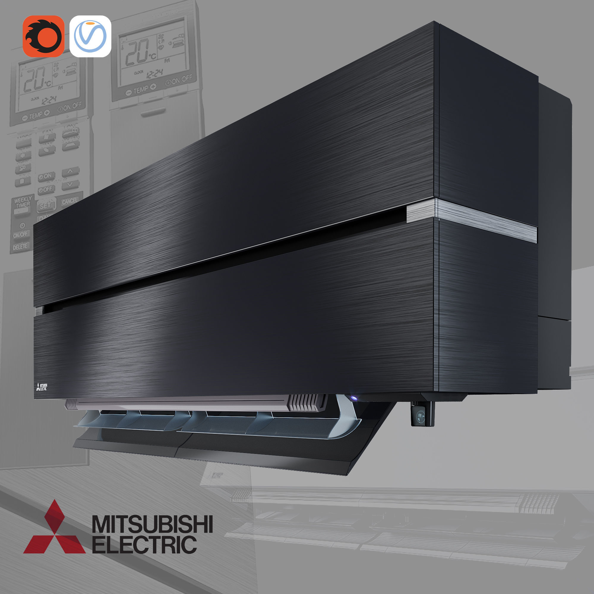 Mitsubishi Electric air conditioning 3D model_4