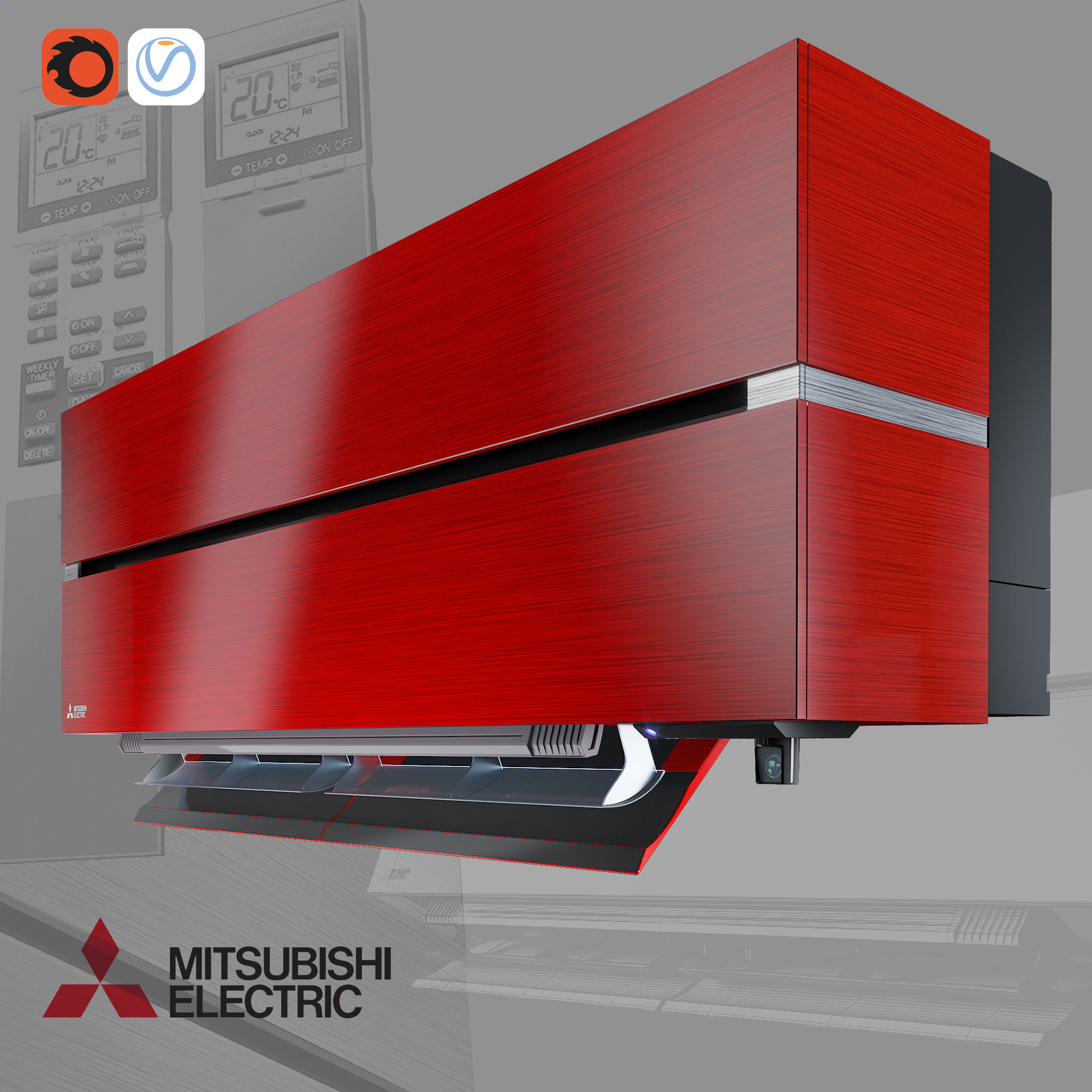 Mitsubishi Electric air conditioning 3D model_6