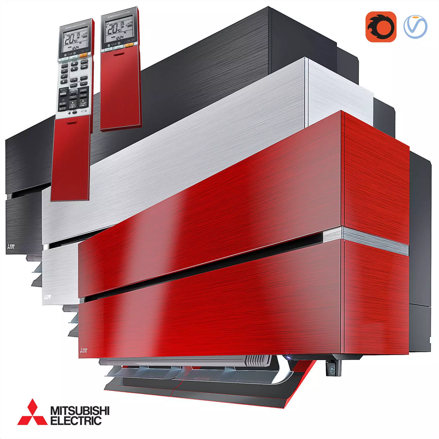 Mitsubishi Electric air conditioning 3D model_0