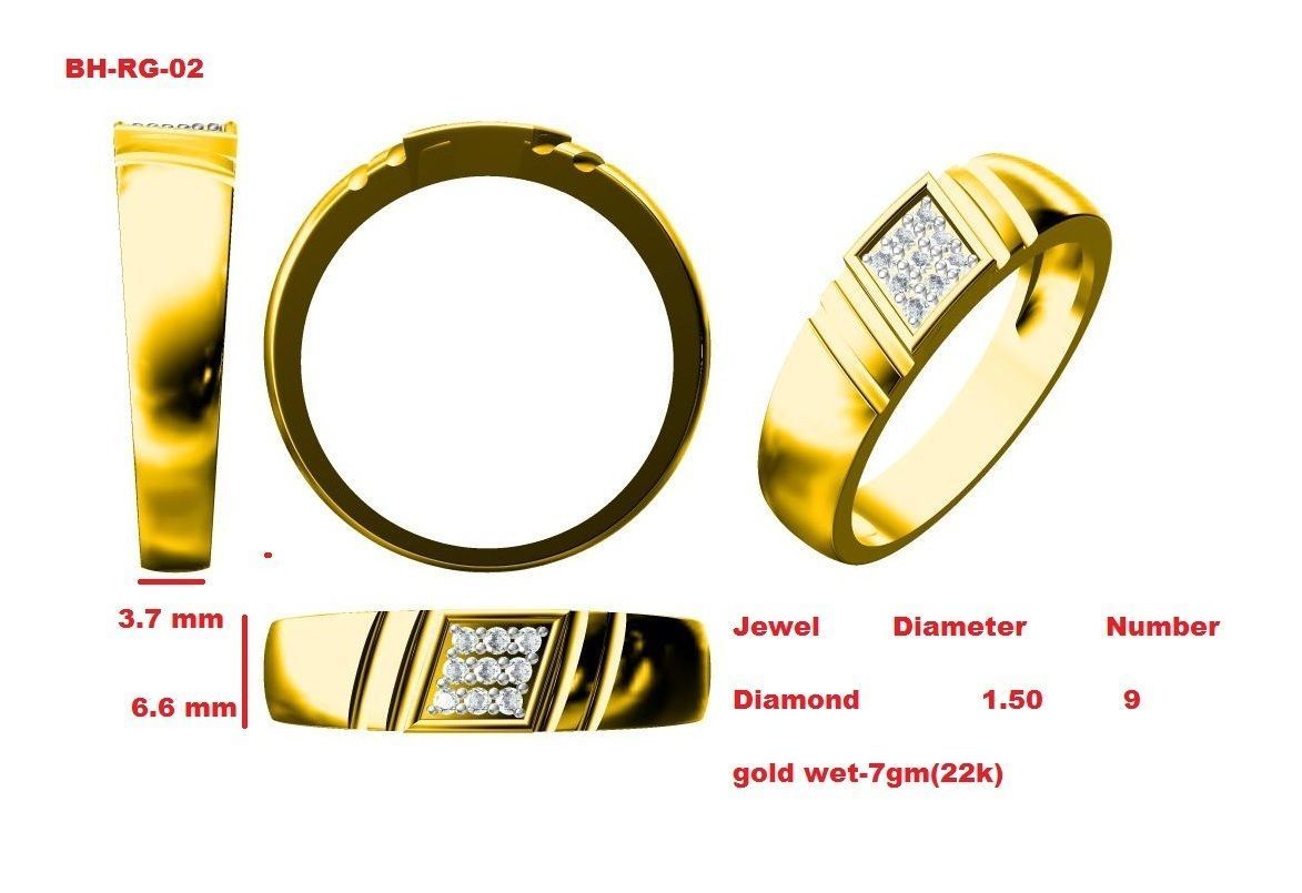 diamond ring 3D print model_1
