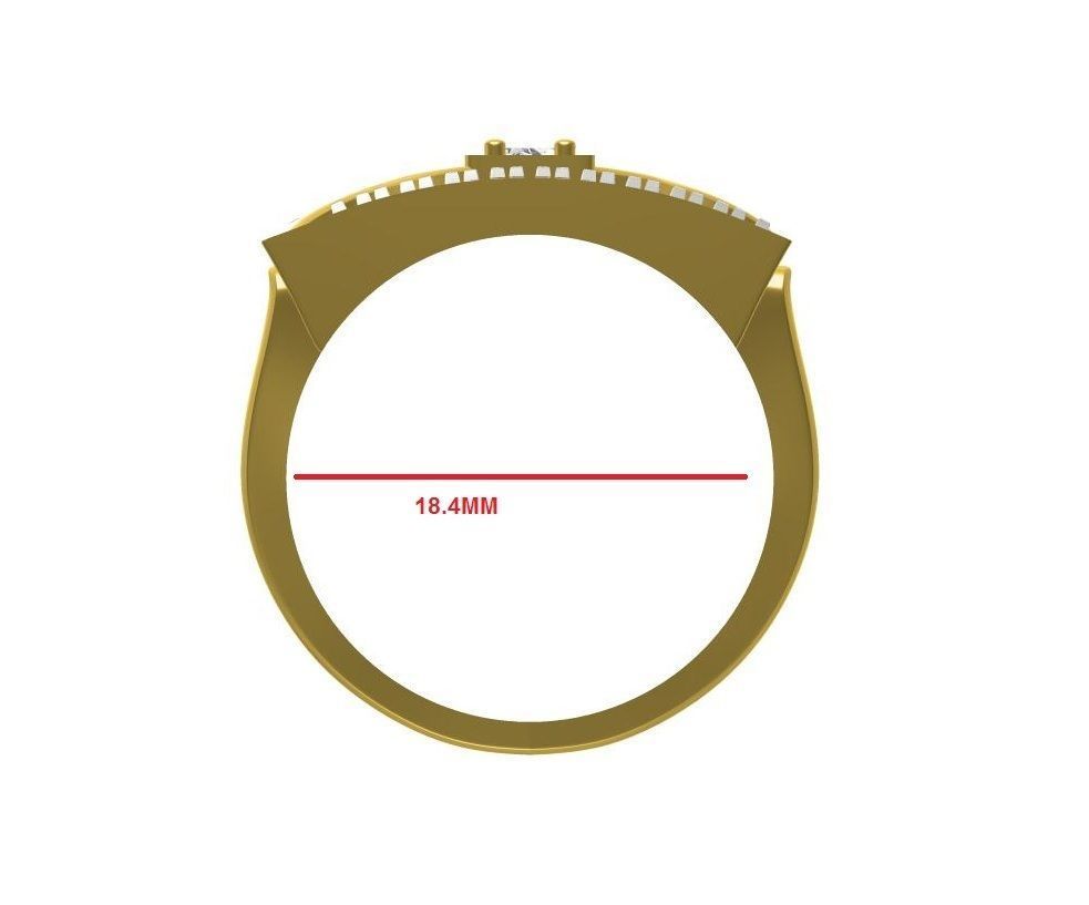 SQUIRE PRONG GENTS RING 3D print model_2