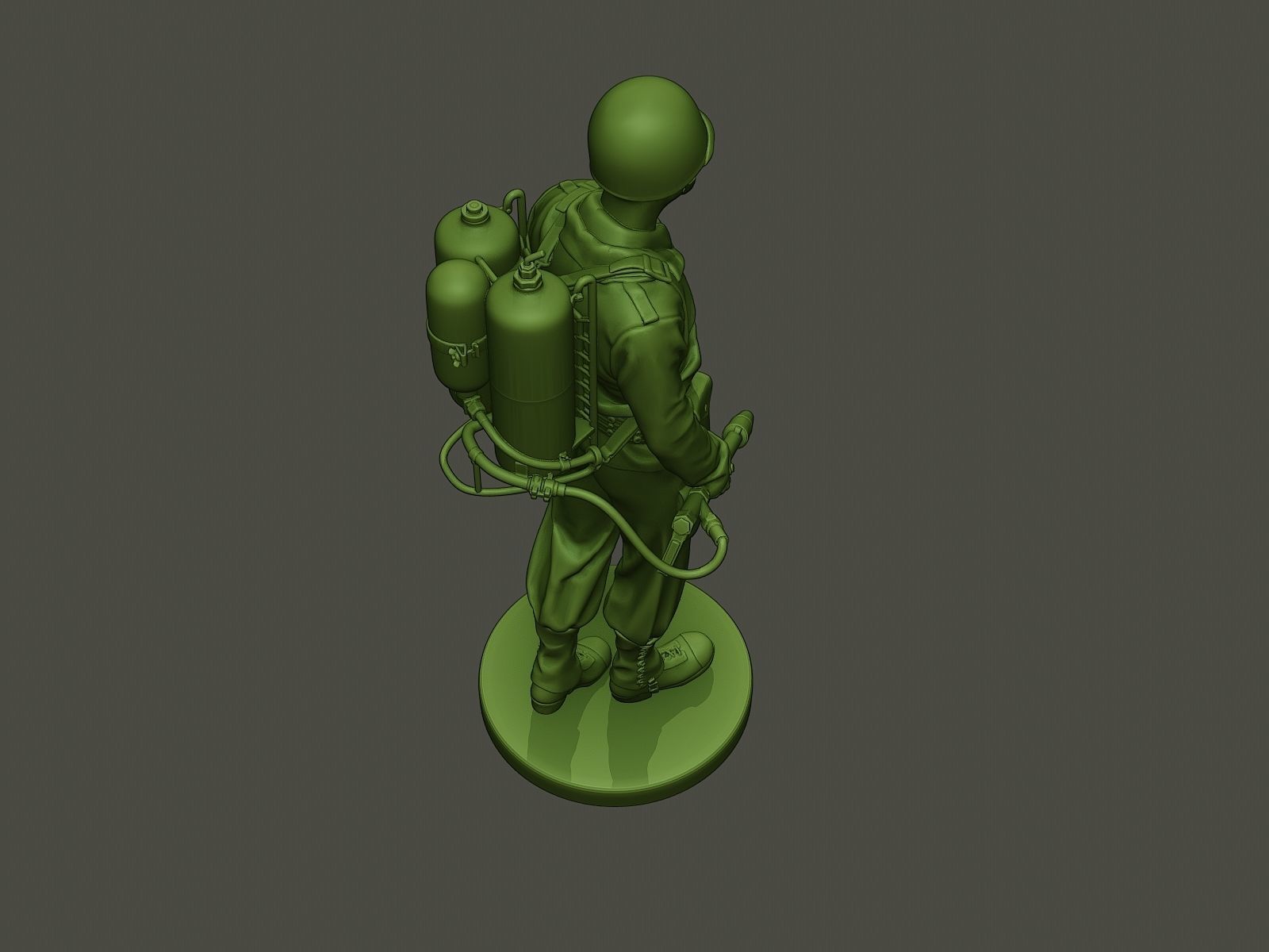 American soldier ww2 walk A6 3D print model_21