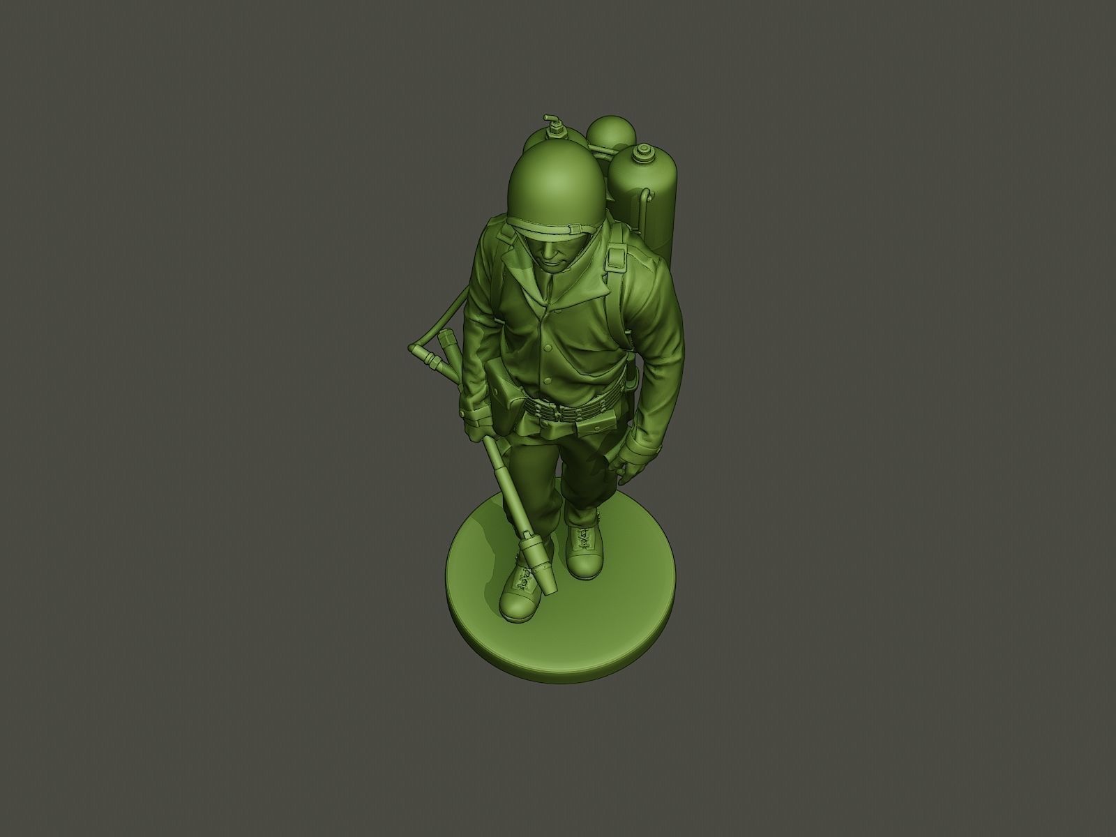 American soldier ww2 walk A6 3D print model_13