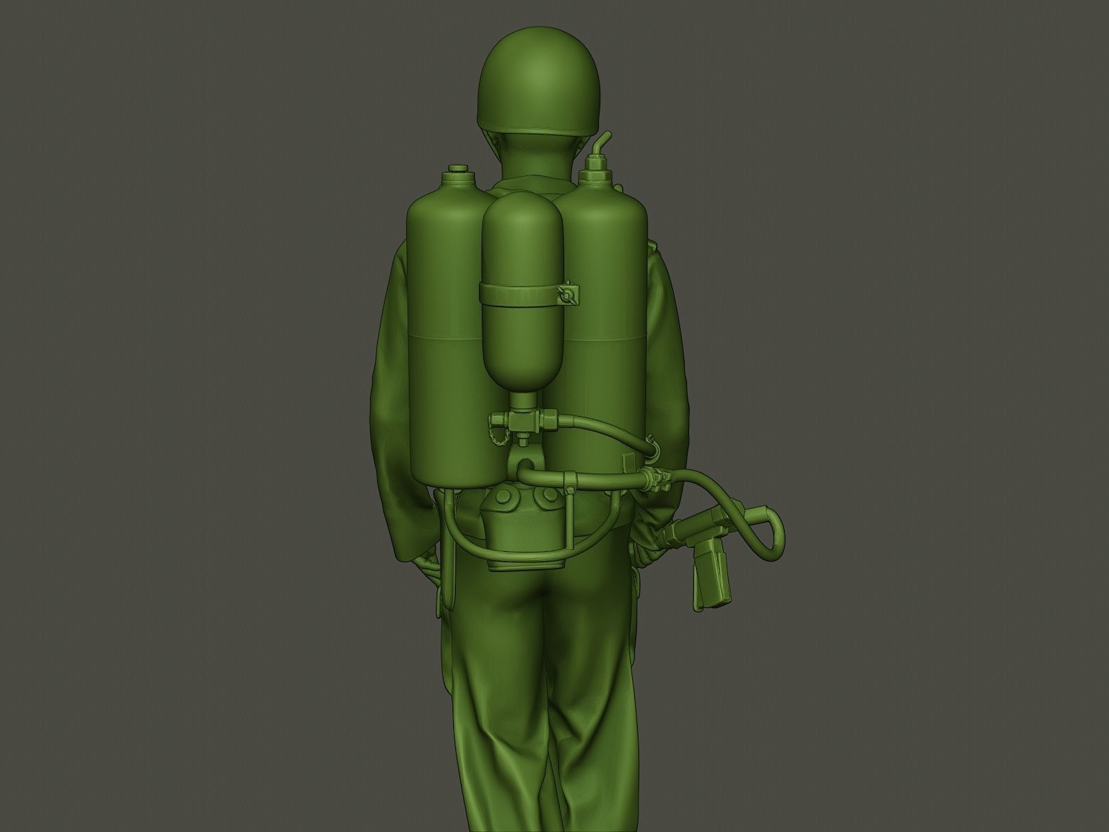American soldier ww2 walk A6 3D print model_20