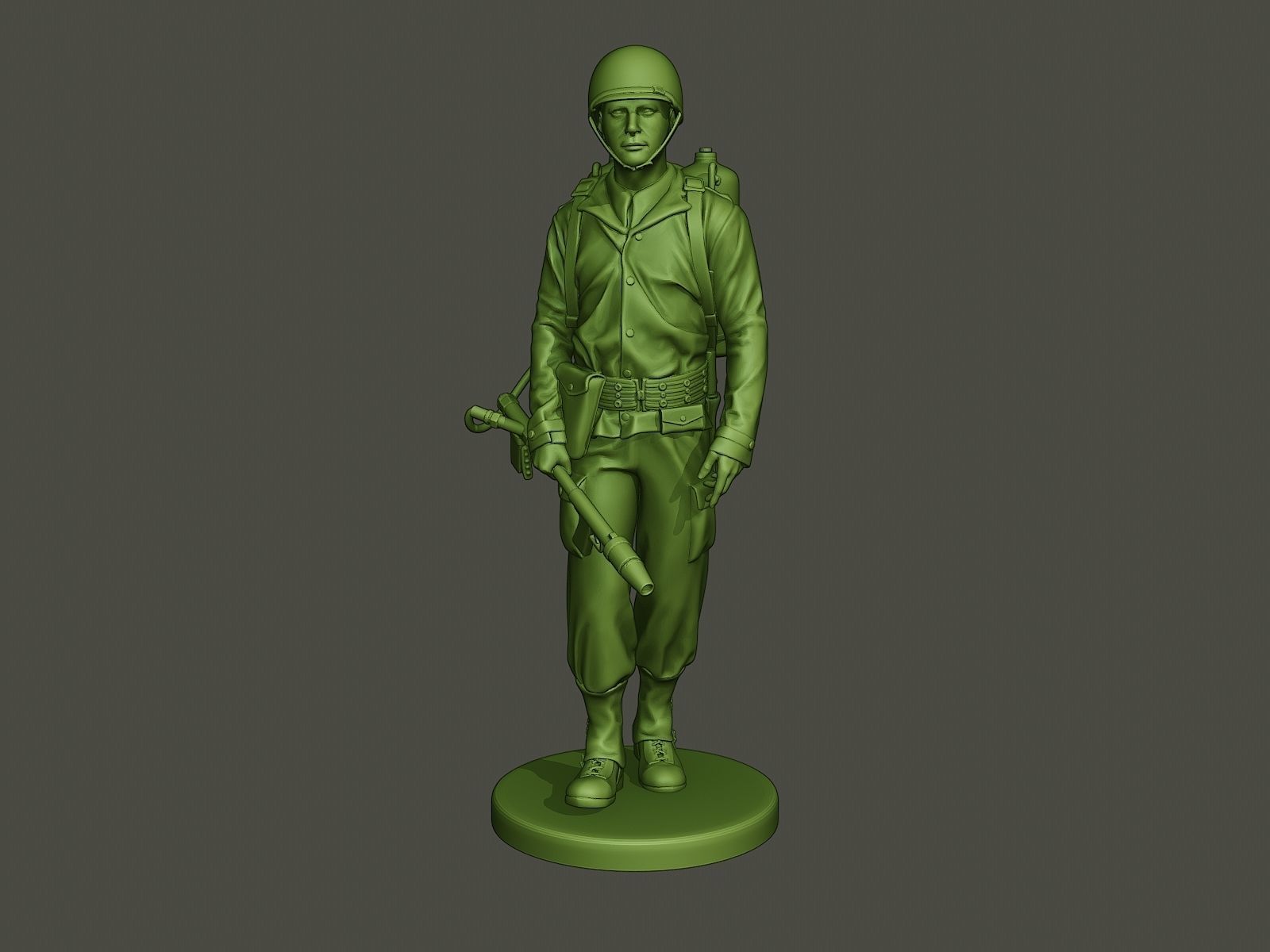 American soldier ww2 walk A6 3D print model_10