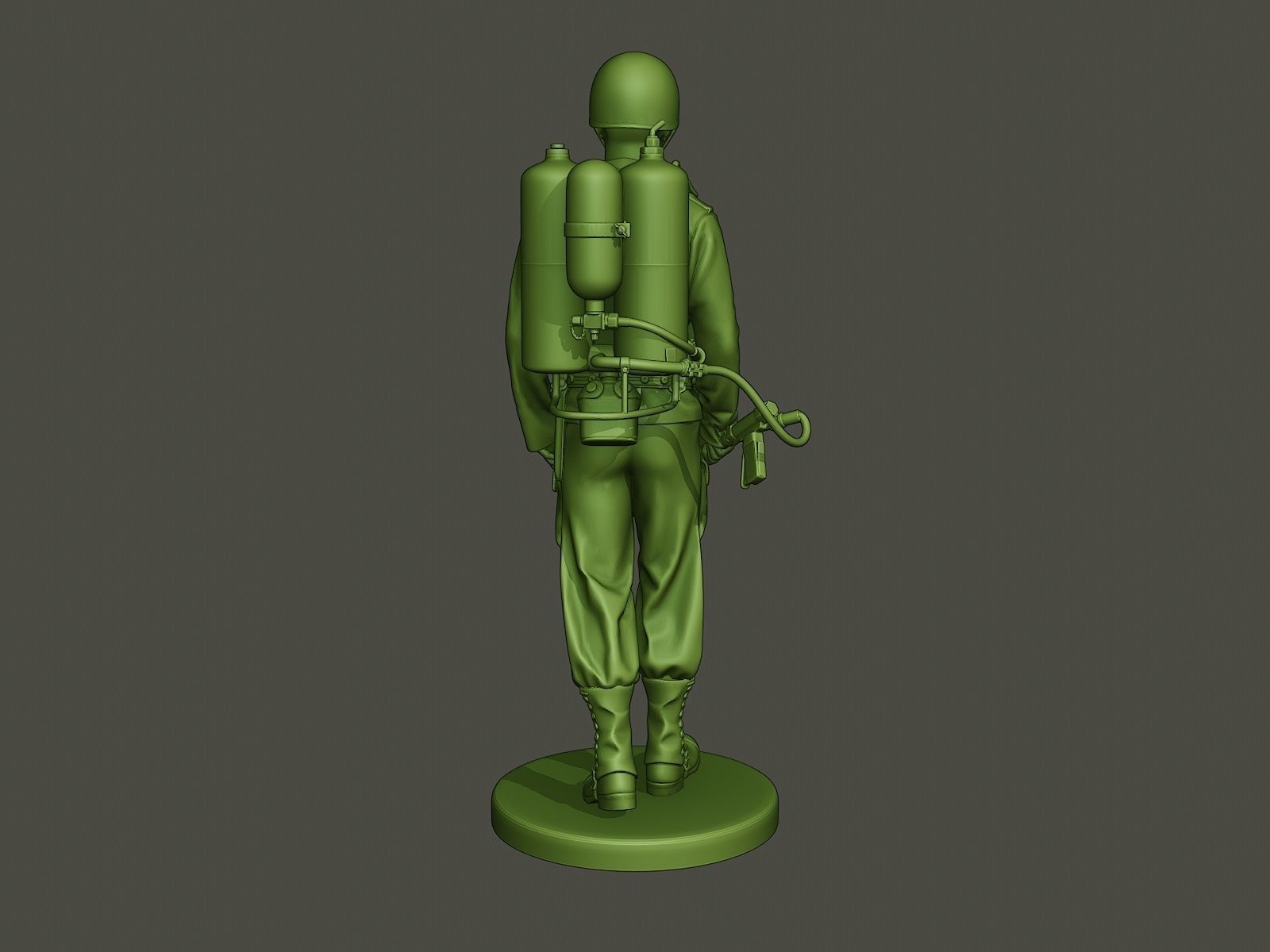 American soldier ww2 walk A6 3D print model_5