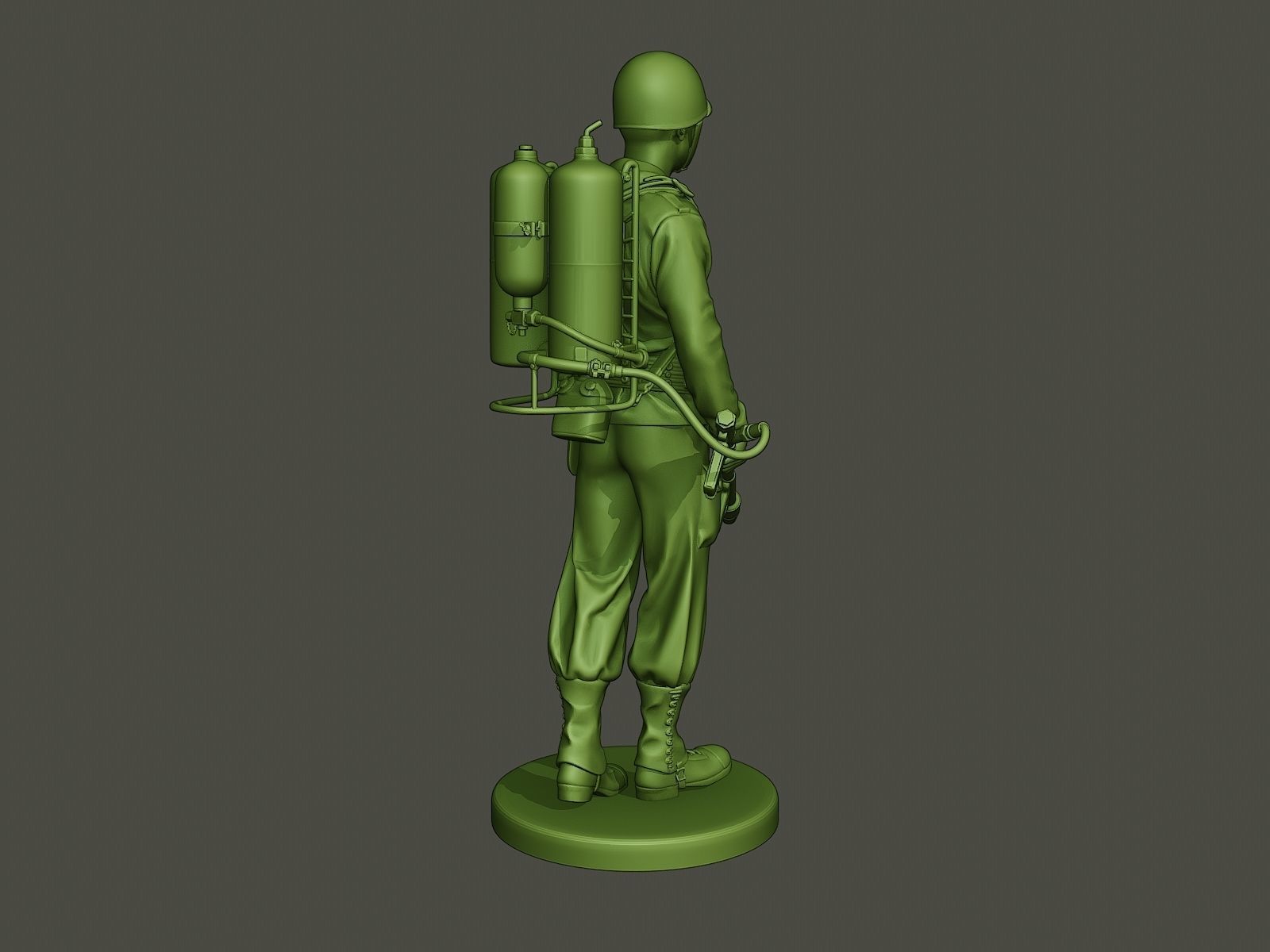American soldier ww2 walk A6 3D print model_6