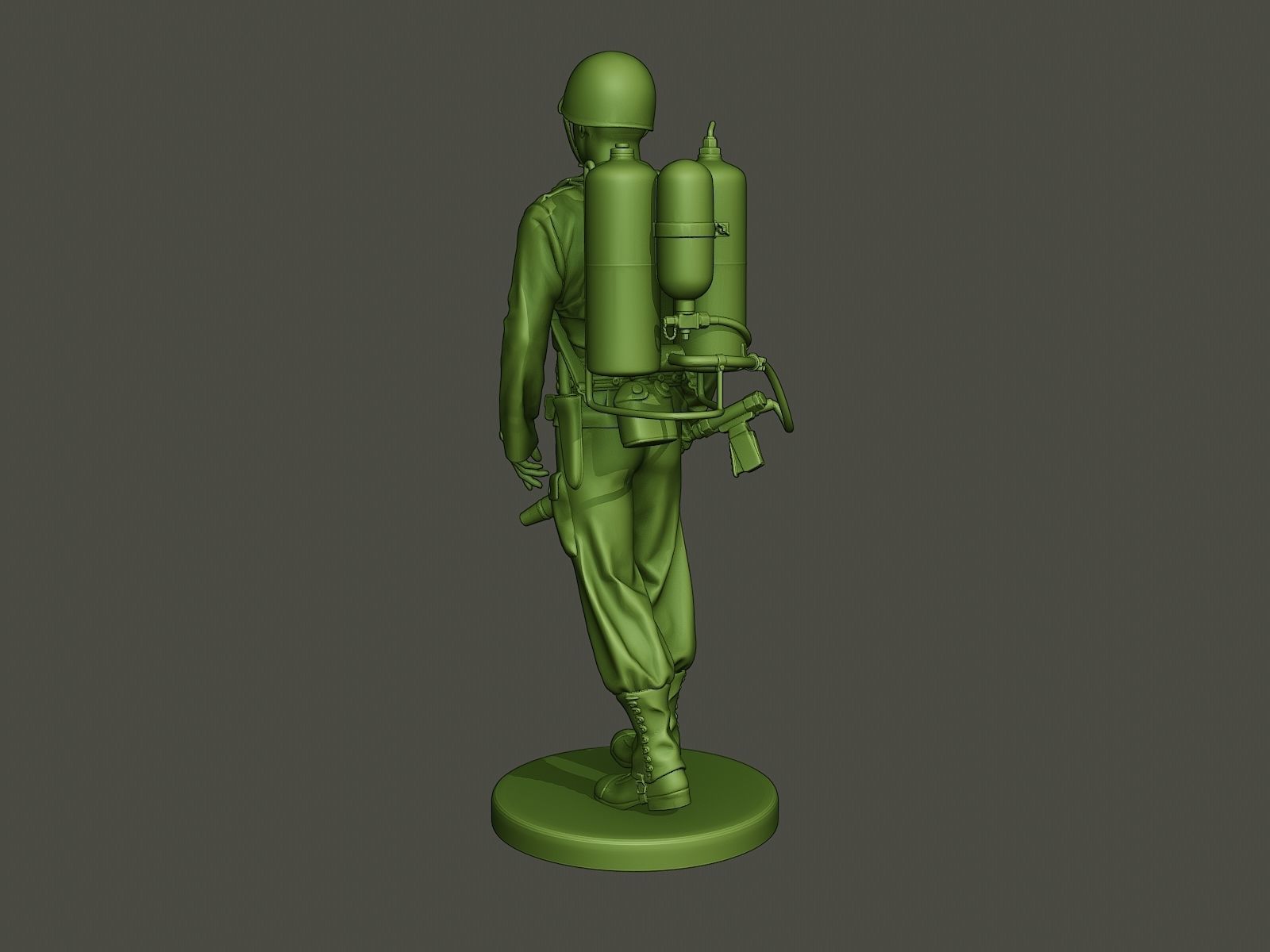 American soldier ww2 walk A6 3D print model_4