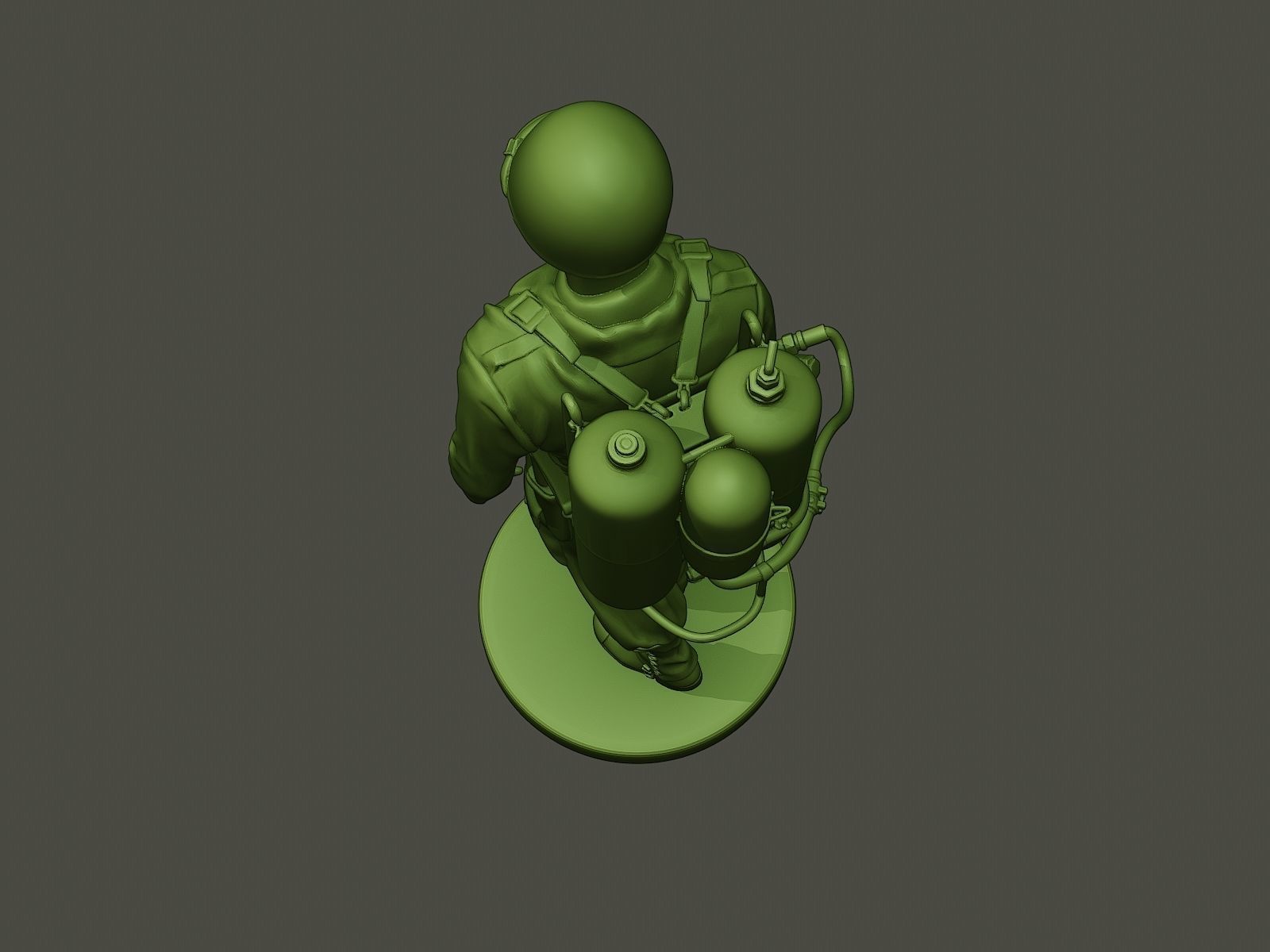 American soldier ww2 walk A6 3D print model_15