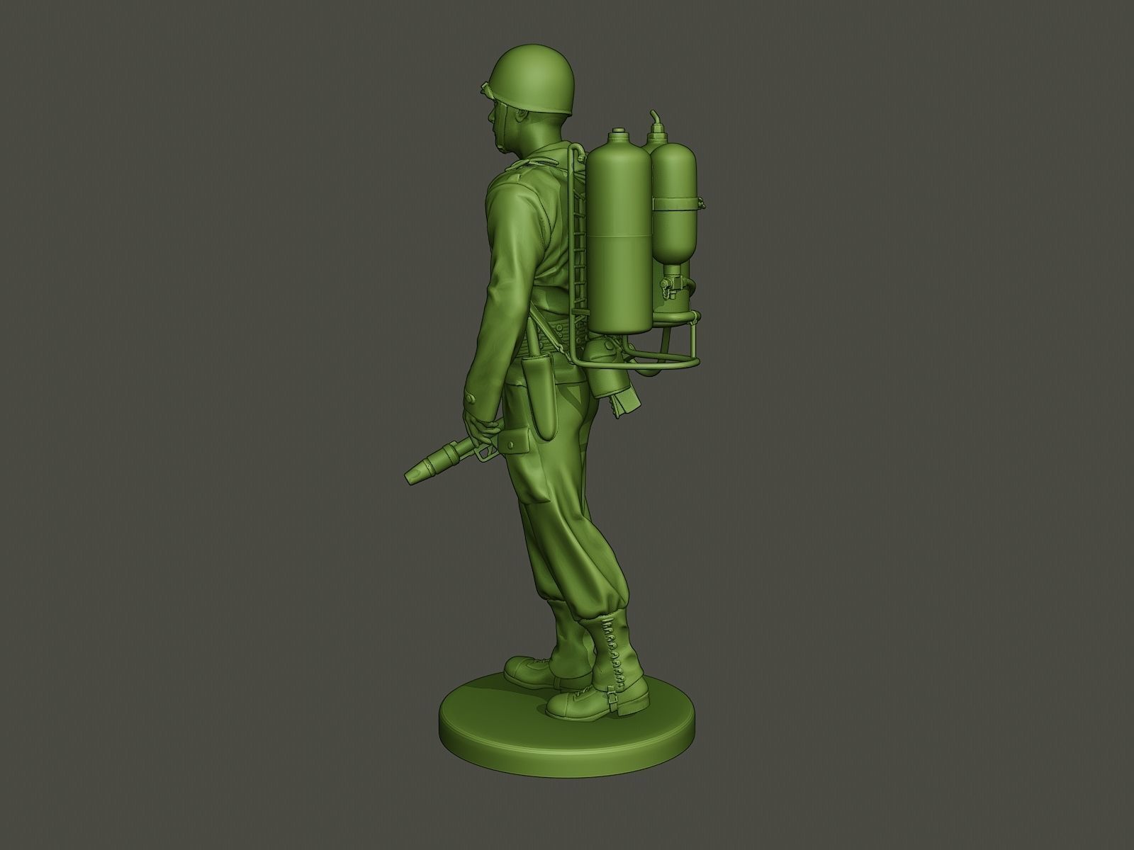 American soldier ww2 walk A6 3D print model_3