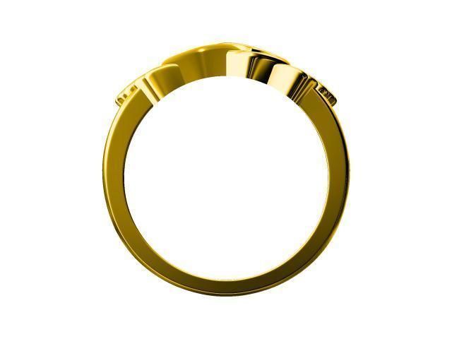 double heart ring 3D print model_1