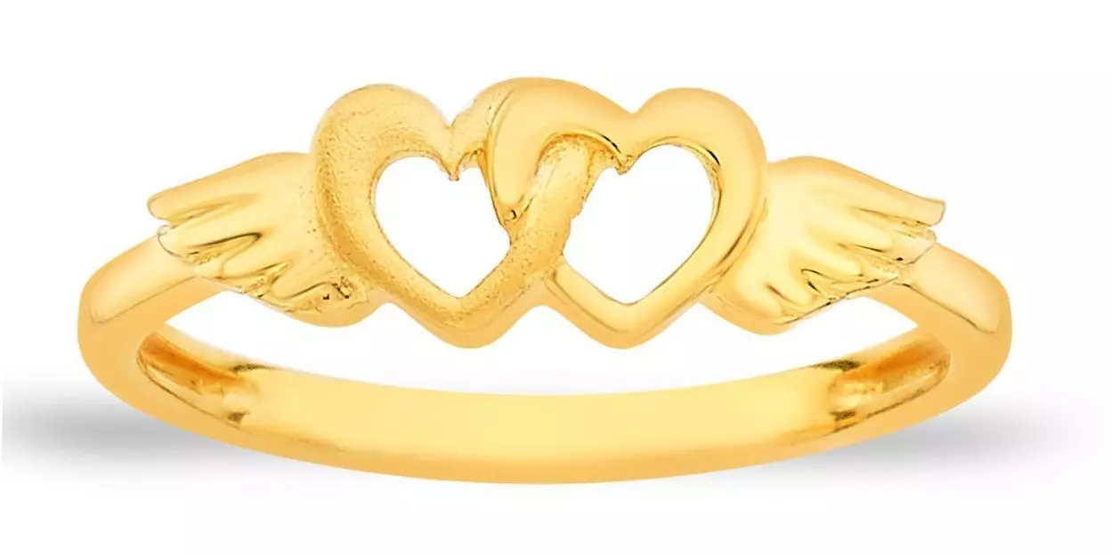 double heart ring 3D print model_0