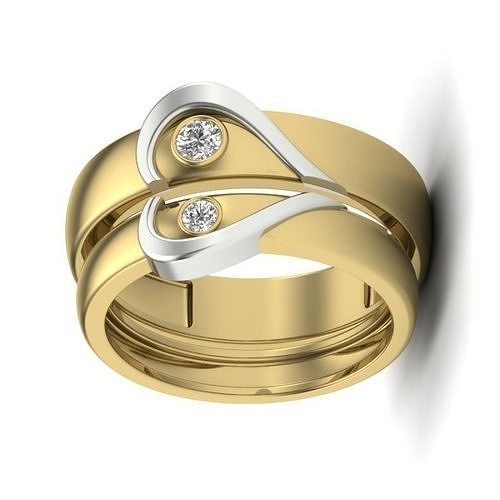 COUPLE RING HEART SHAPE RING 3D print model