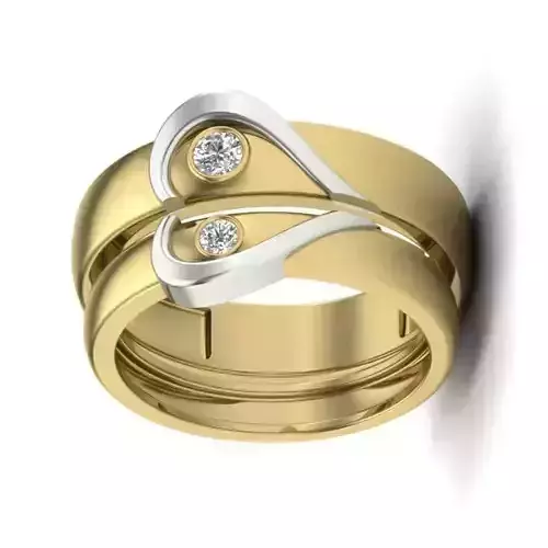 COUPLE RING HEART SHAPE RING 3D print model