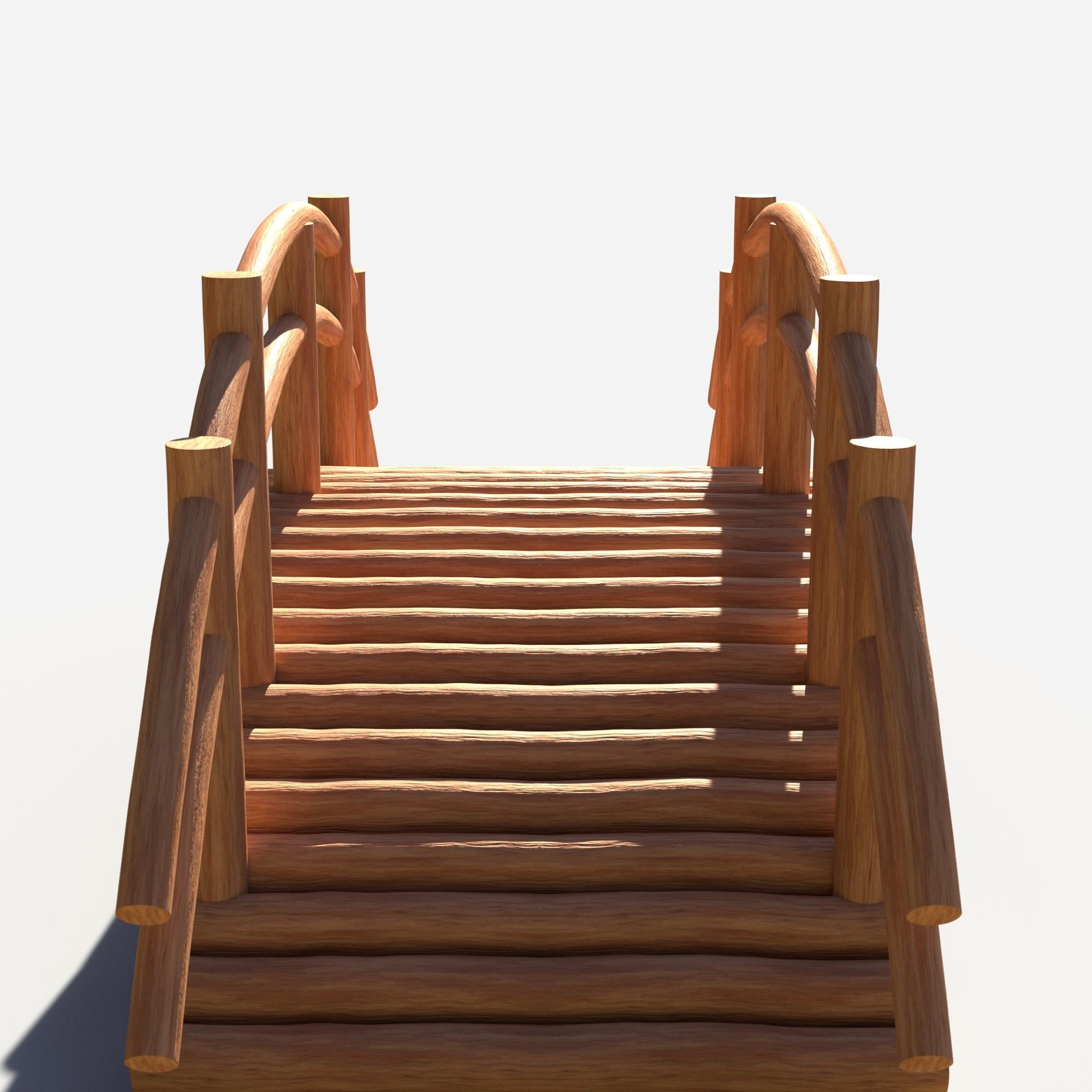 Arch Wooden Footbridge 01 Game Ready Low-poly 3D model_5