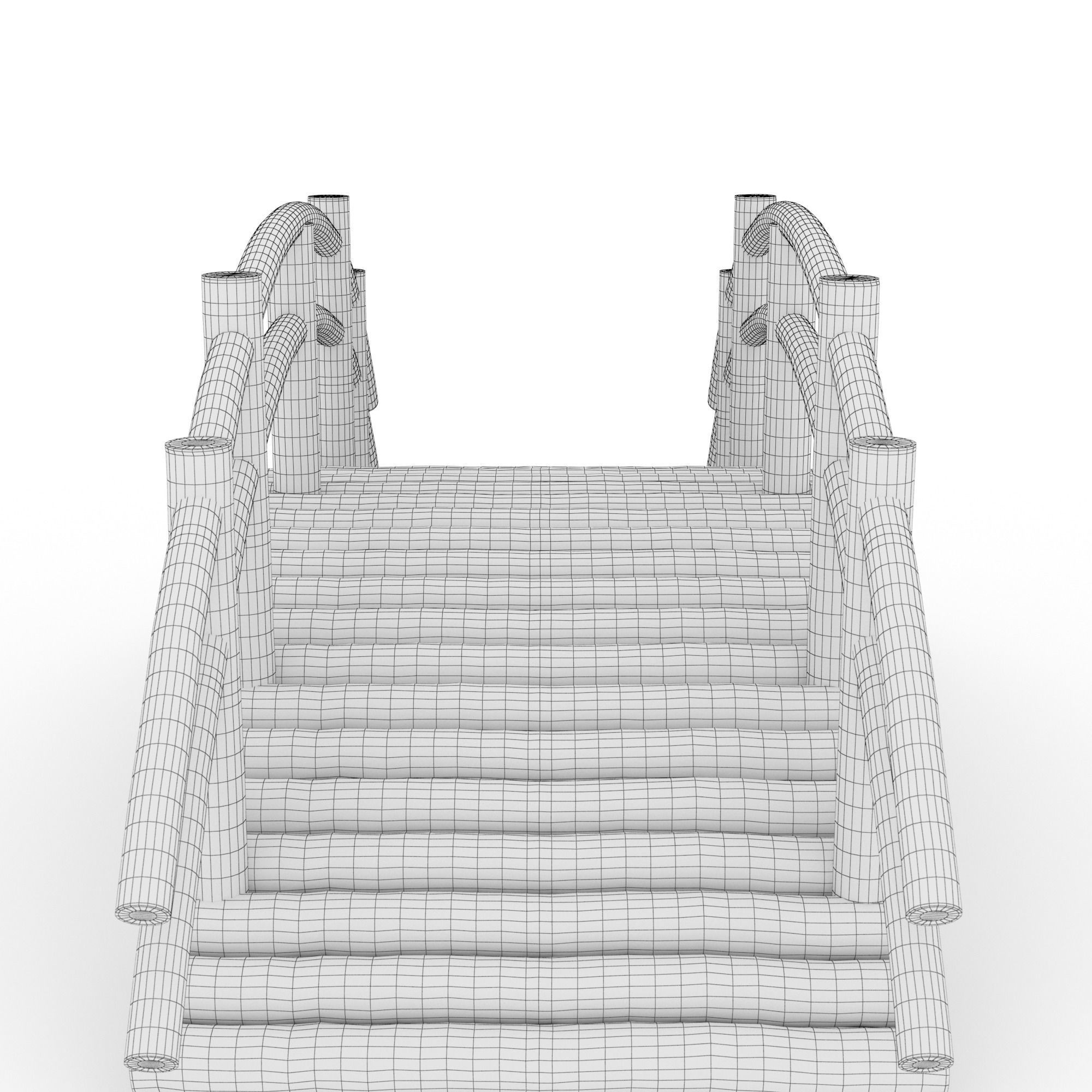 Arch Wooden Footbridge 01 Game Ready Low-poly 3D model_8