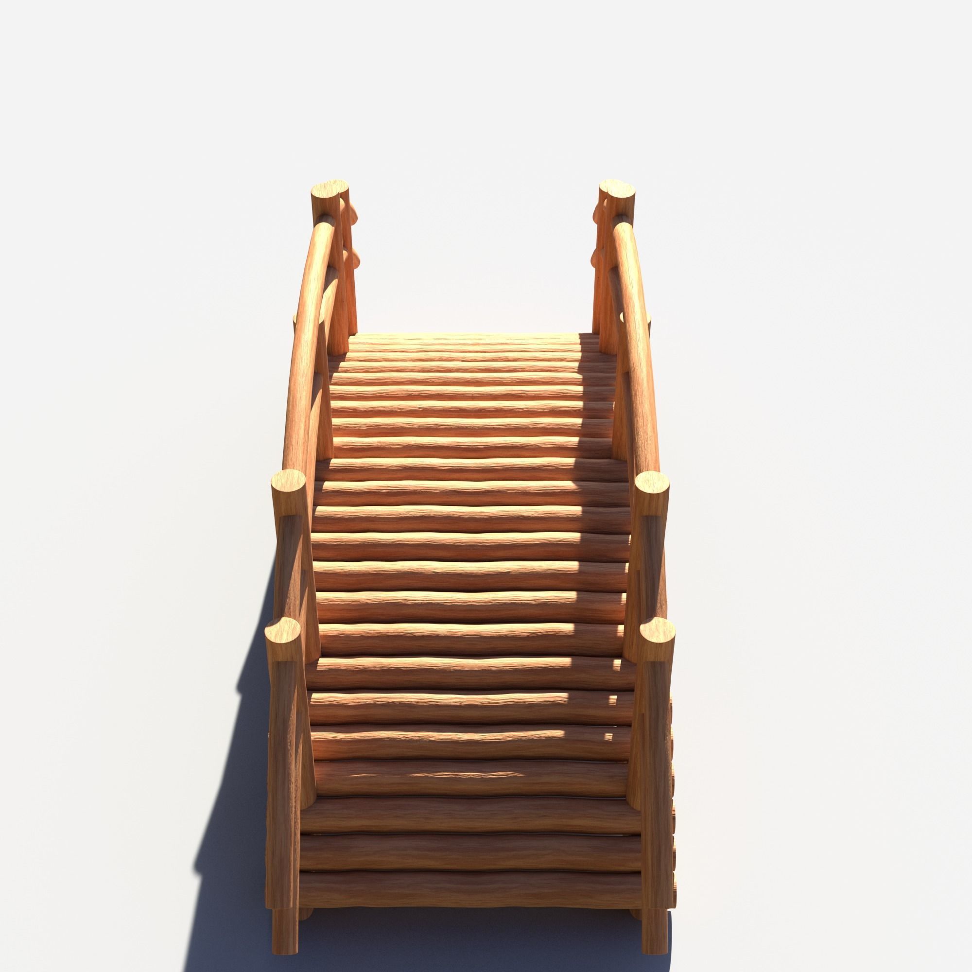 Arch Wooden Footbridge 01 Game Ready Low-poly 3D model_4
