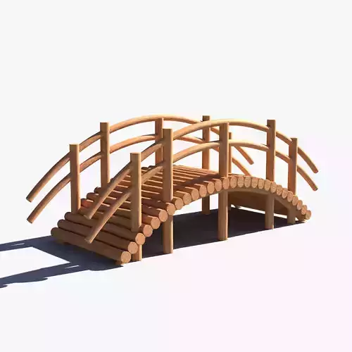 Arch Wooden Footbridge 01 Game Ready