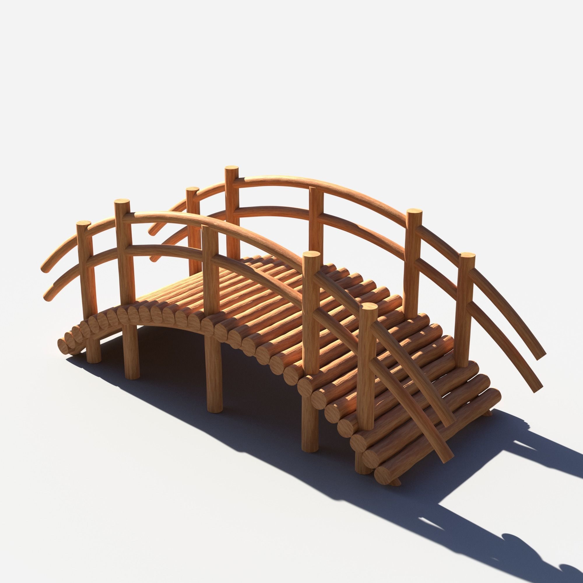 Arch Wooden Footbridge 01 Game Ready Low-poly 3D model_3