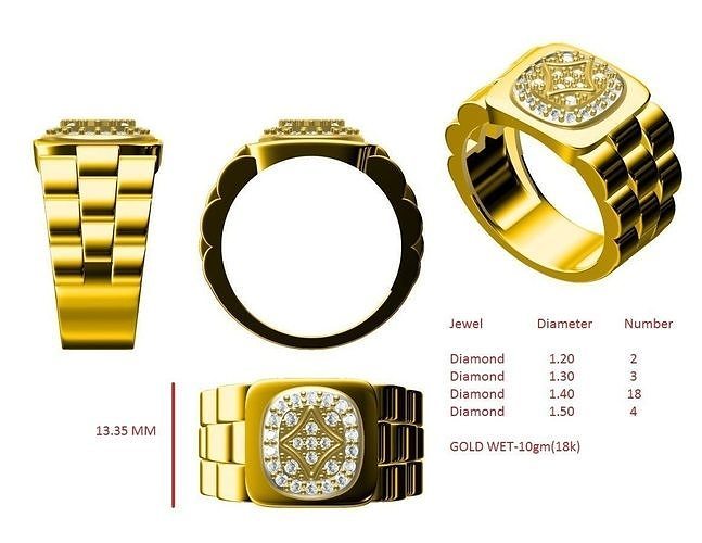 GENTS RING 3D print model