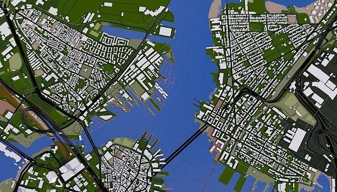 Boston City Low-poly 3D model
