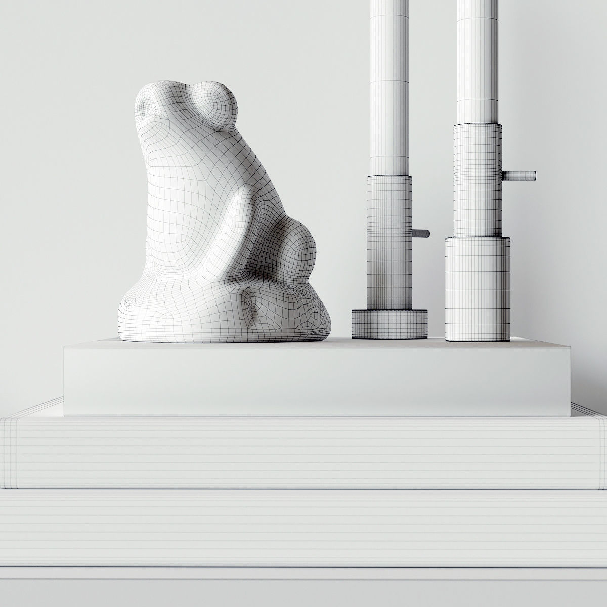 Decorative set with vases 3D model_6