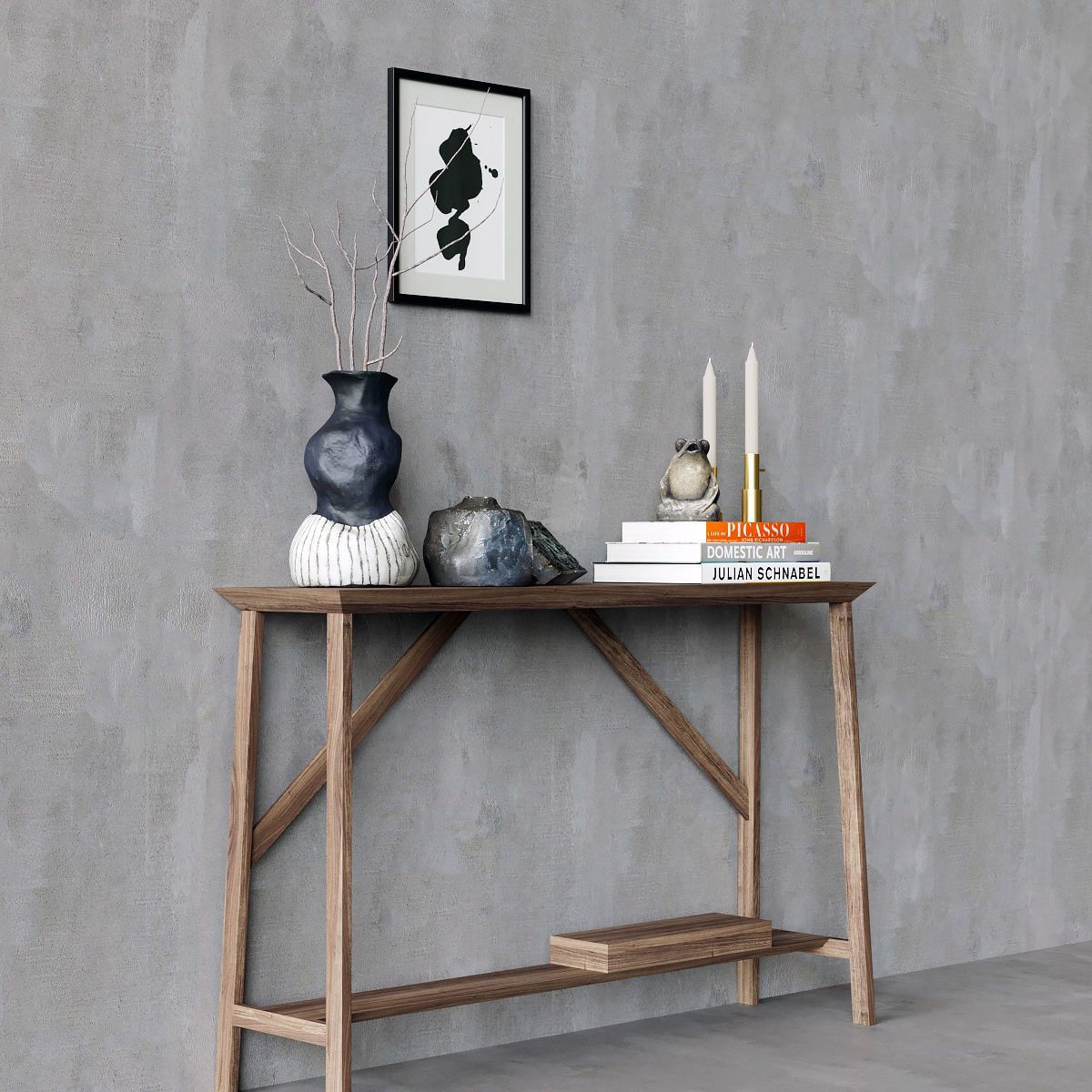 Decorative set with vases 3D model_2