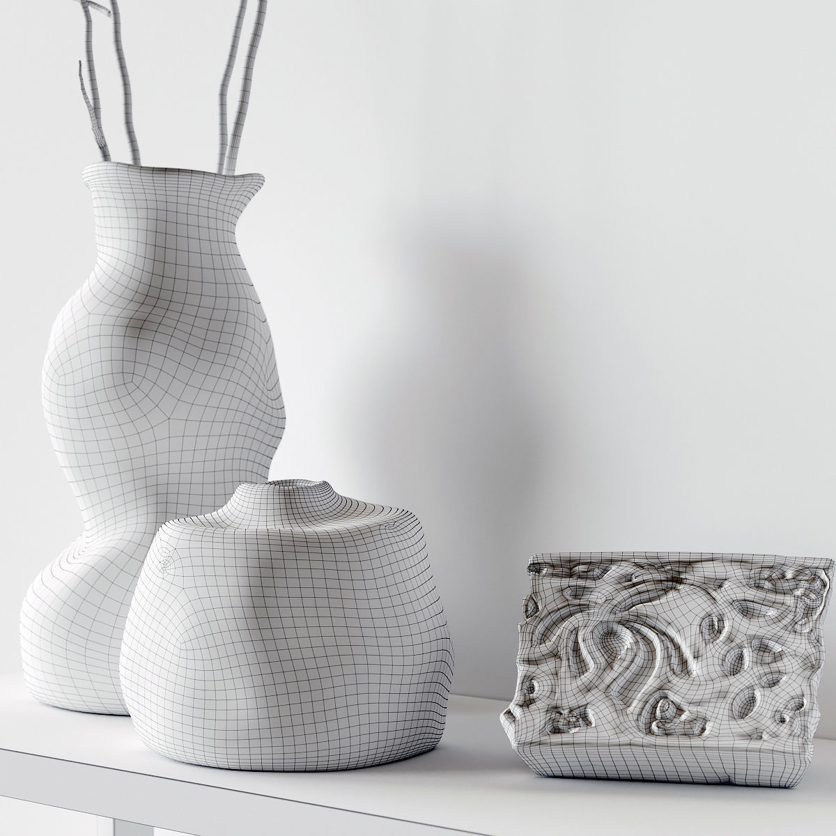 Decorative set with vases 3D model_5