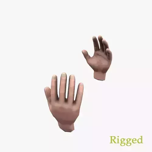 Hands two pointing at each Low-poly 3D model