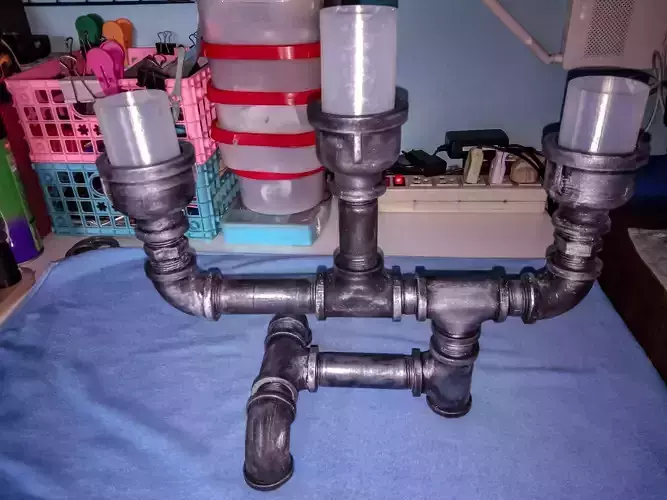 Steampunk table candle holder