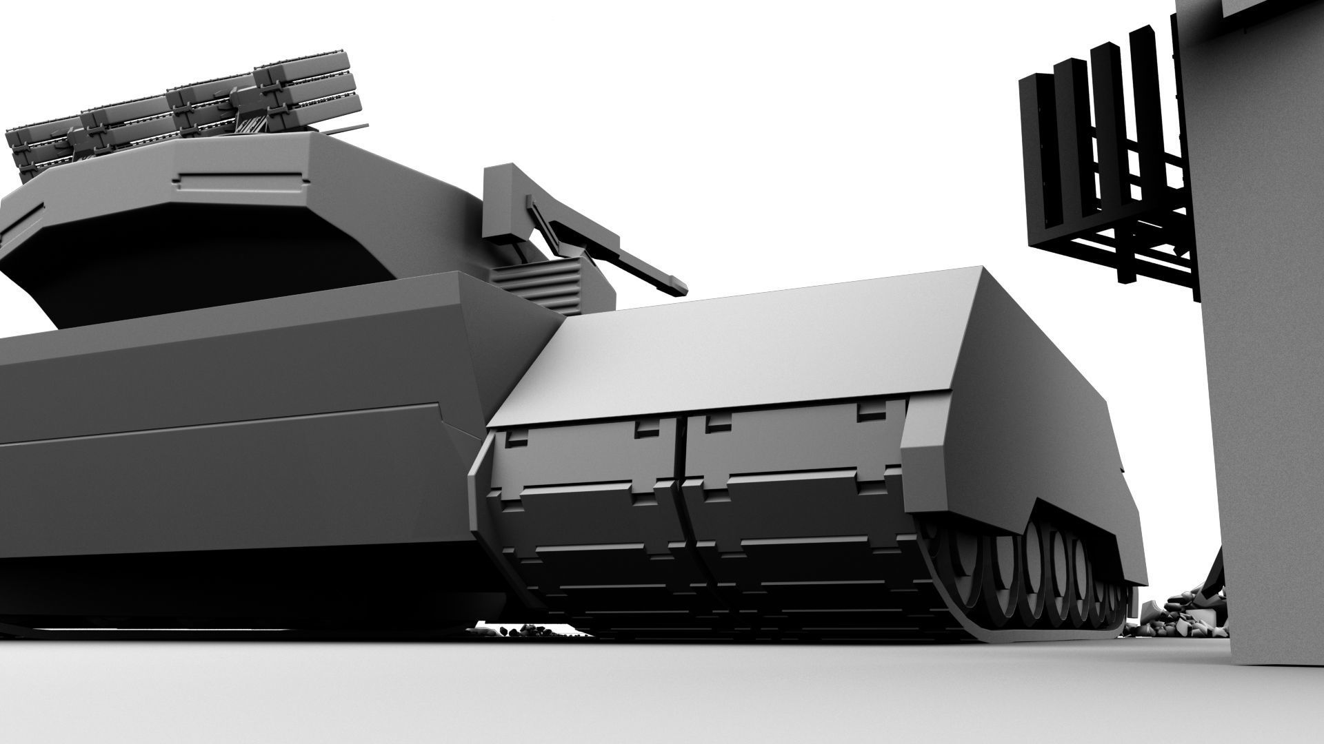 Codename Trident - A Sci Fi battletank Low-poly 3D model_15