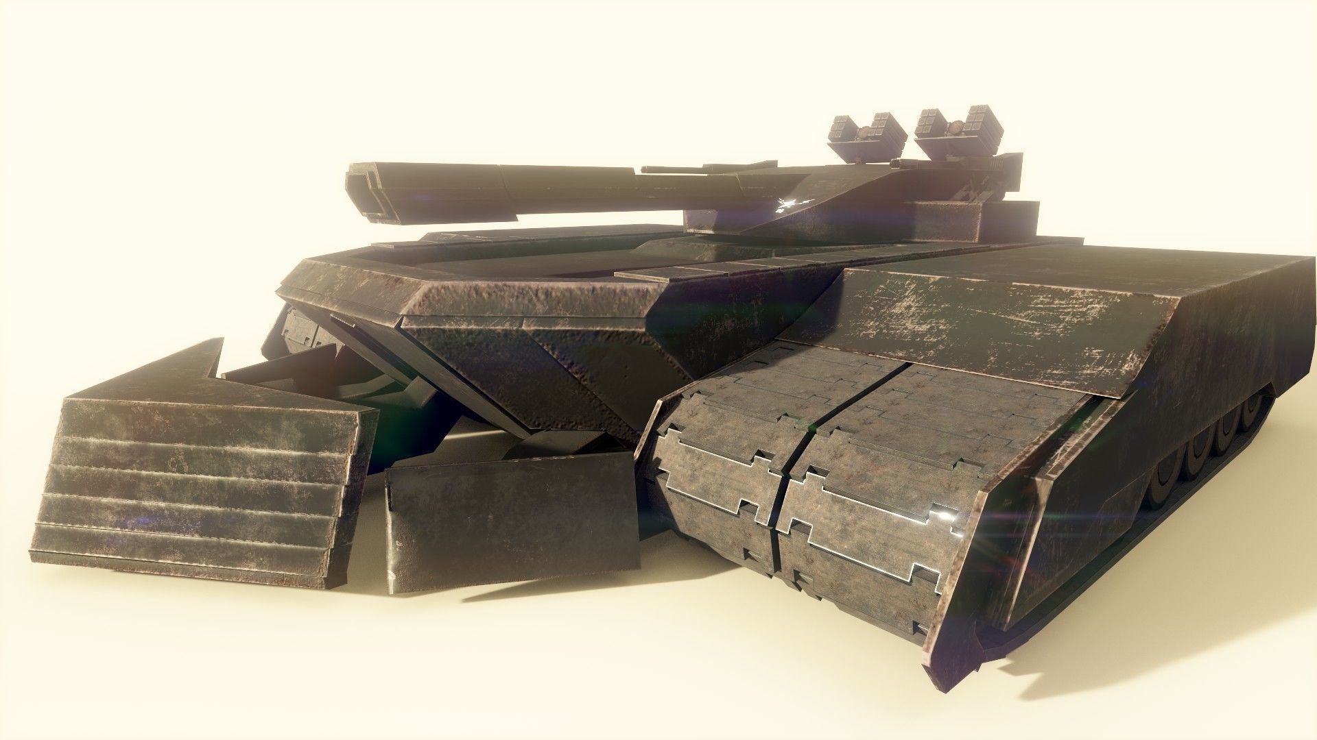 Codename Trident - A Sci Fi battletank Low-poly 3D model_4