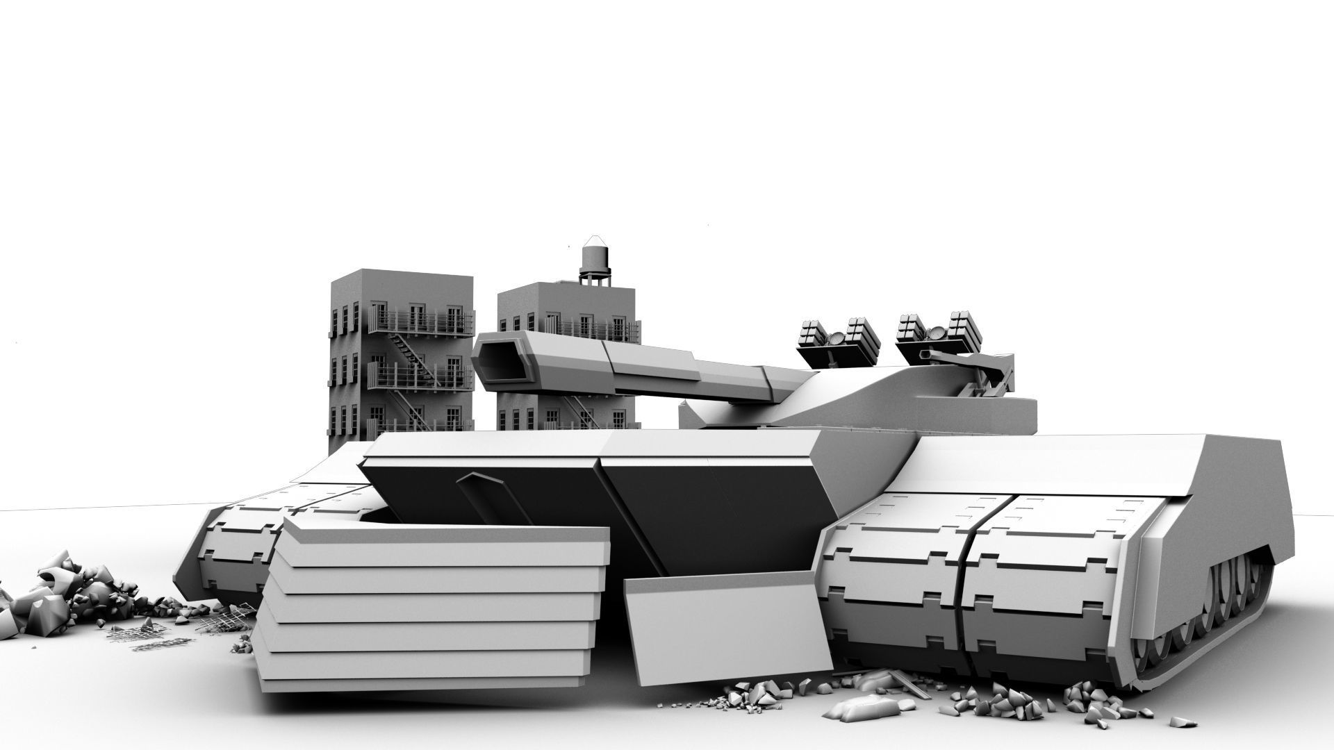 Codename Trident - A Sci Fi battletank Low-poly 3D model_14