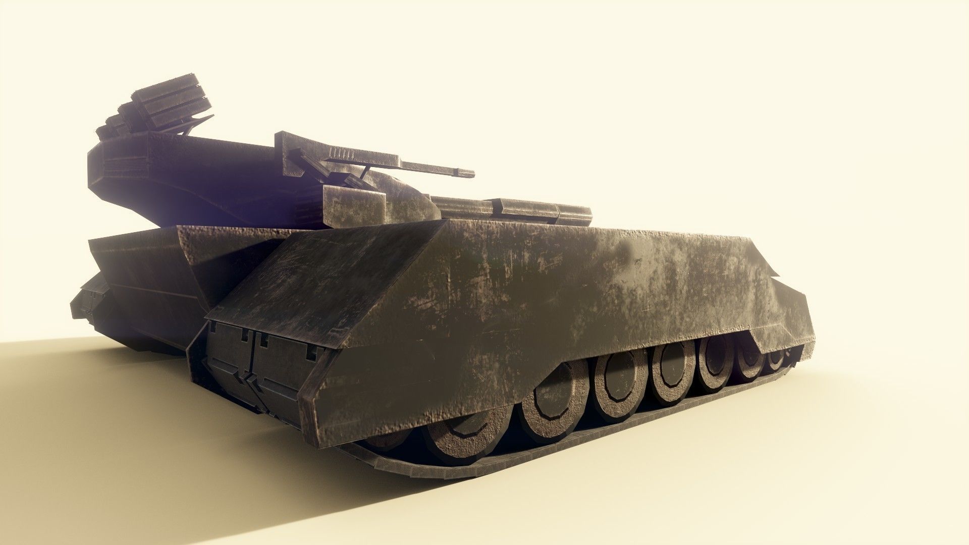 Codename Trident - A Sci Fi battletank Low-poly 3D model_5