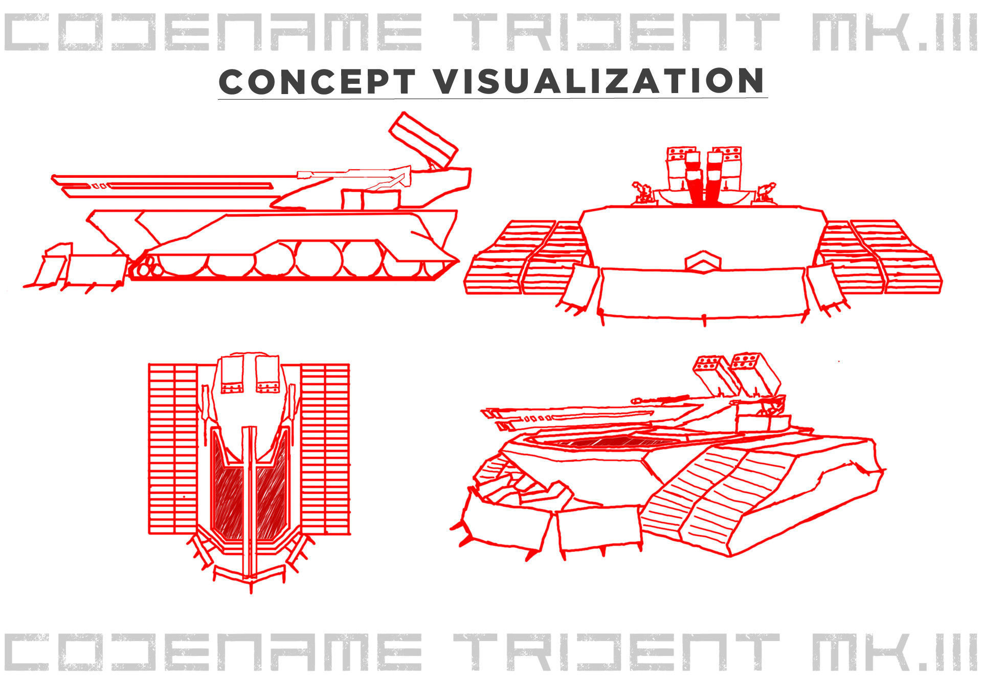 Codename Trident - A Sci Fi battletank Low-poly 3D model_18