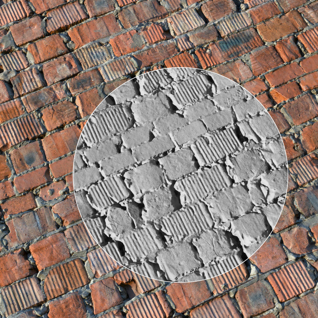 Sloppy Brick Wall Material 04 Low-poly 3D model_9