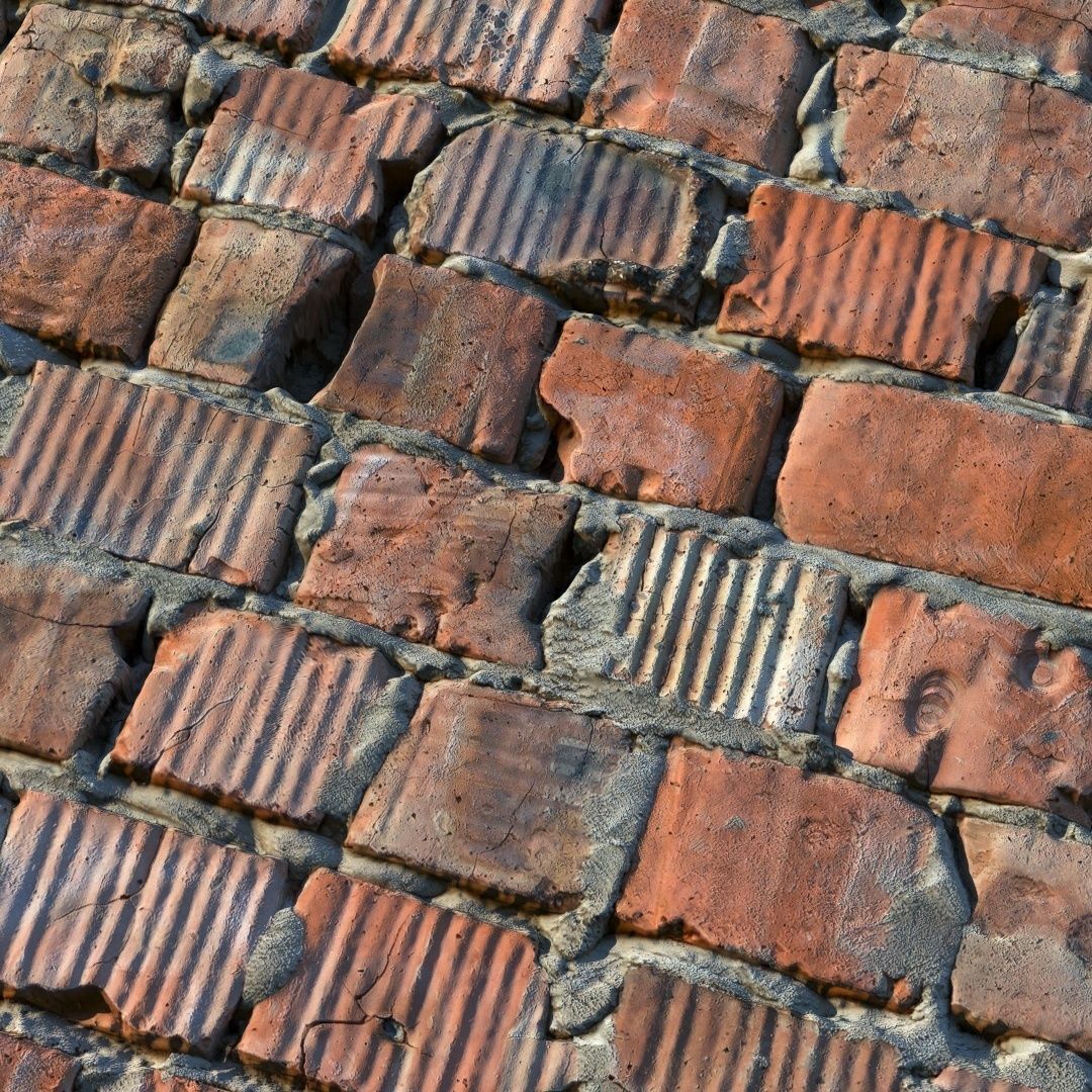 Sloppy Brick Wall Material 04 Low-poly 3D model_7