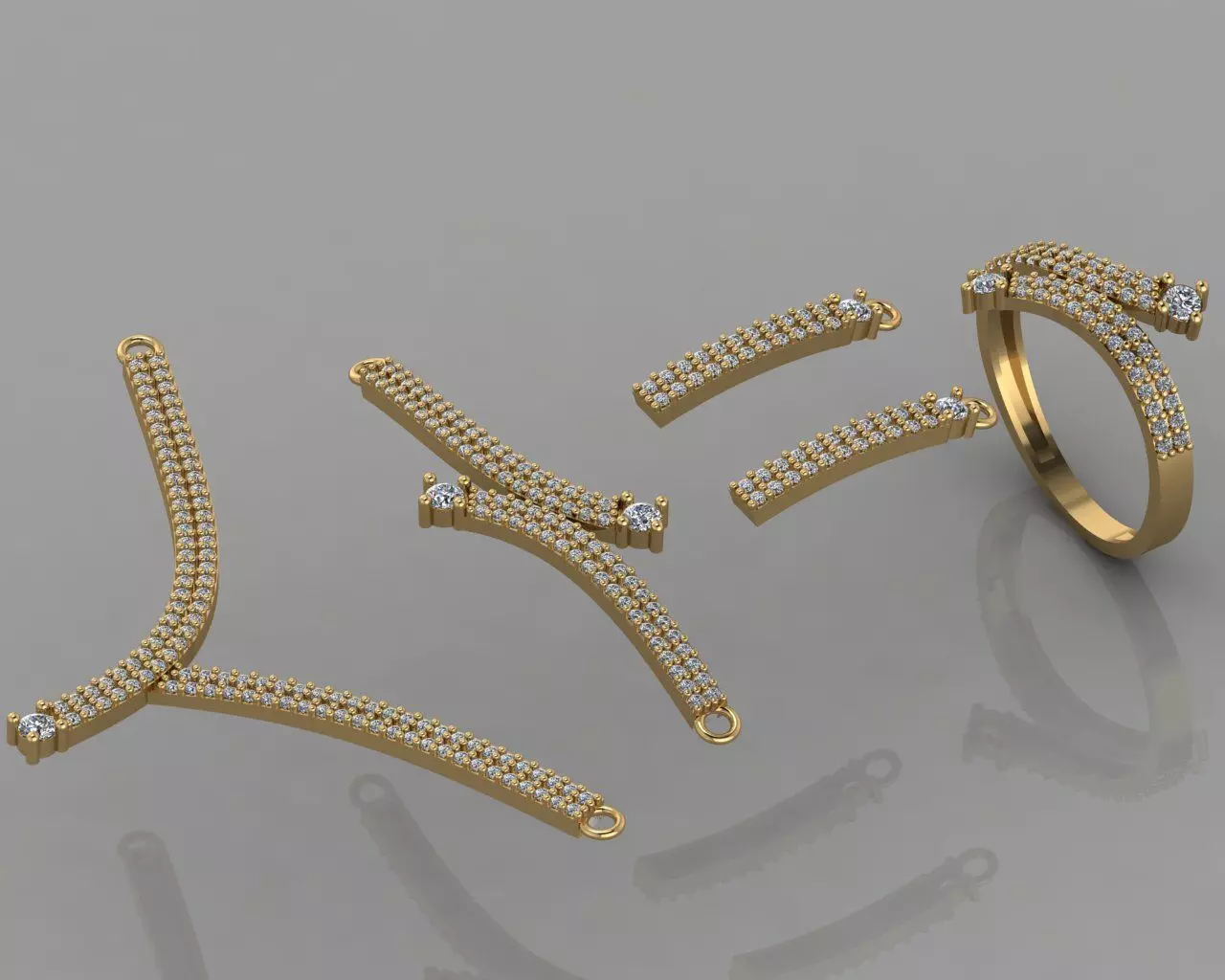 GC GOLD SS0015- Diamond set Small Set 3D print model_0