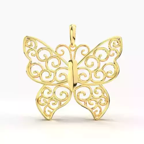 Plum Judy Butterfly Pendant 3D print model