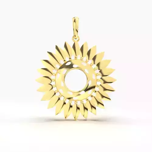 Surajmukhi Gold Pendant 3D print model