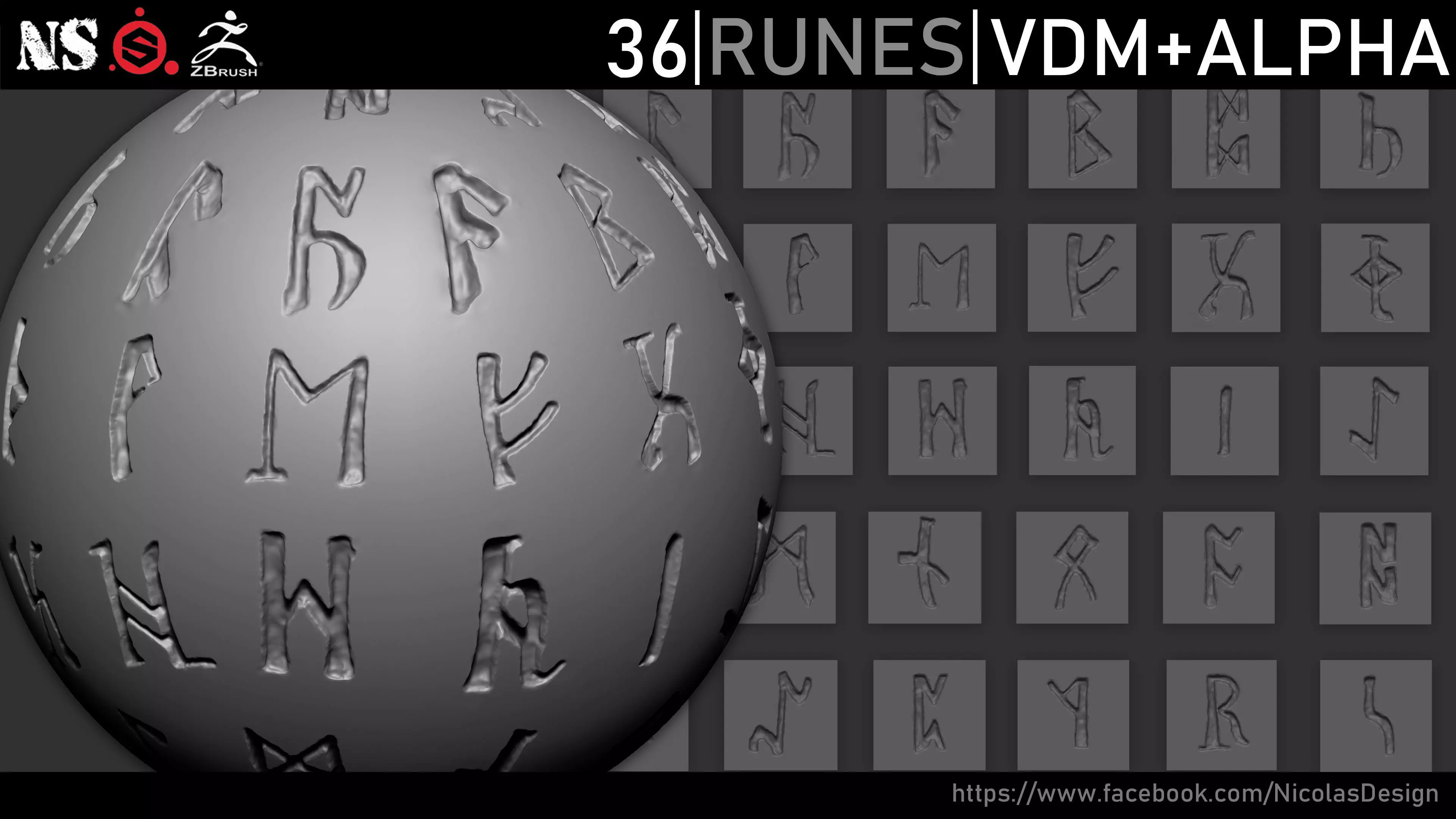 Gothic Runes VDM Brush and Alpha Texture_0