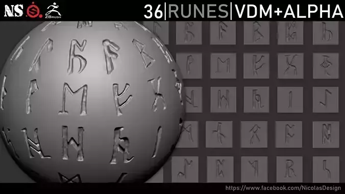 Gothic Runes VDM Brush and Alpha Texture