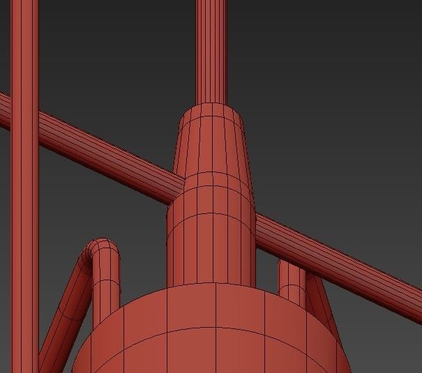 Chandelier gold cage pendant light - 3D model_4