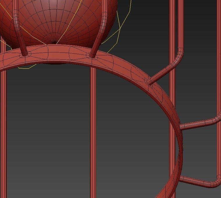 Chandelier gold cage pendant light - 3D model_5