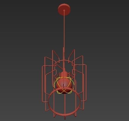 Chandelier gold cage pendant light - 3D model_2
