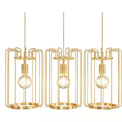Chandelier gold cage pendant light -