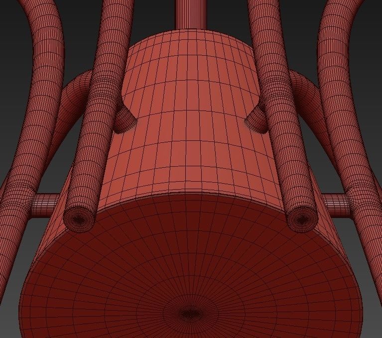 Chandelier six light in brass 3D model_4