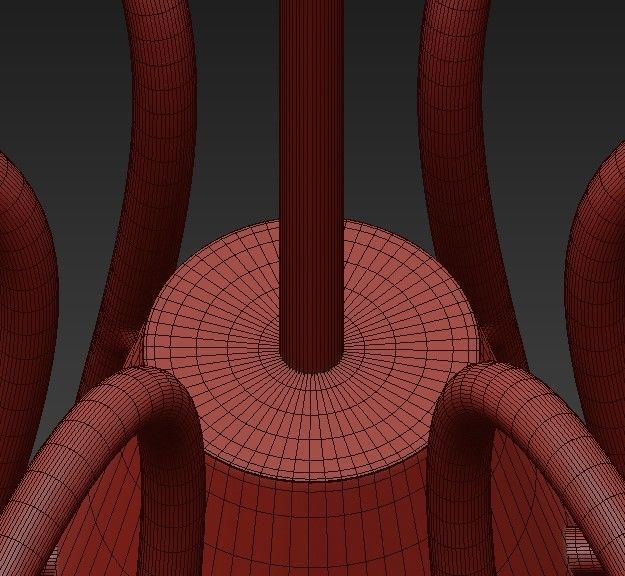 Chandelier six light in brass 3D model_6