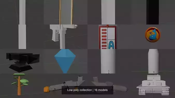 Low poly collection sword 