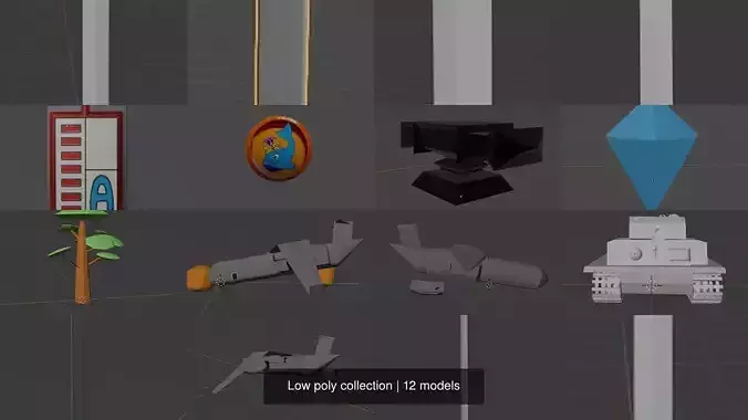 Low poly collection sword
